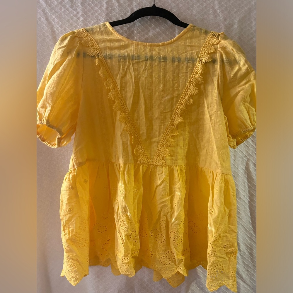 Yellow blouse/ dress top. Never worn. Size S